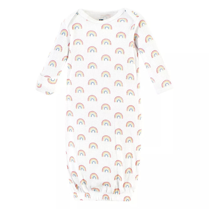 Hudson Baby Thermal Gown 3 Pack, Creative Rainbows
