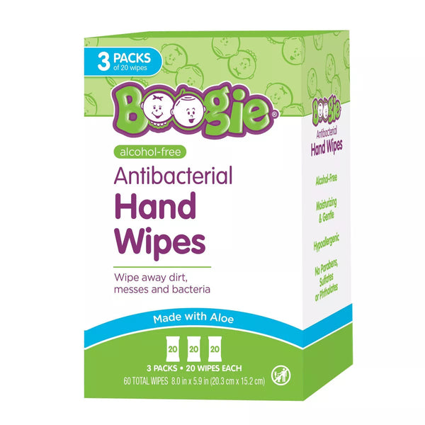 Boogie 3pk Hand Sanitizing Wipes 60ct