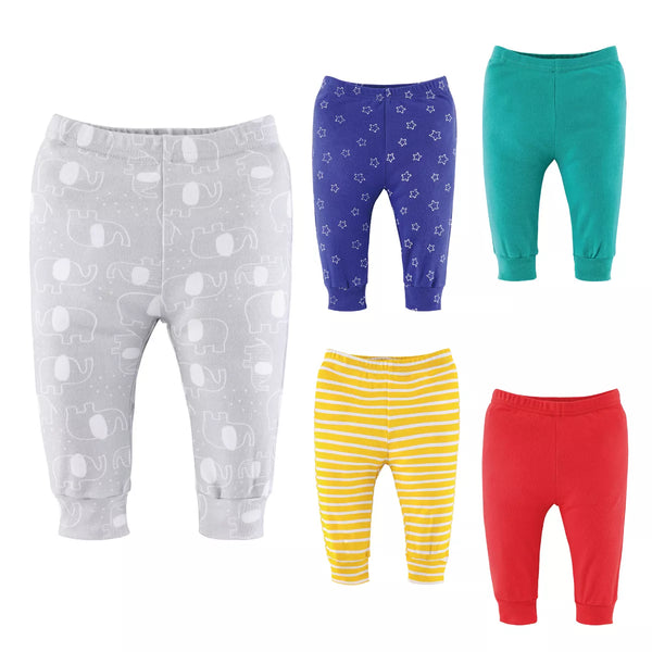 The Peanutshell Elephant Brights Baby Pants 5-Pack