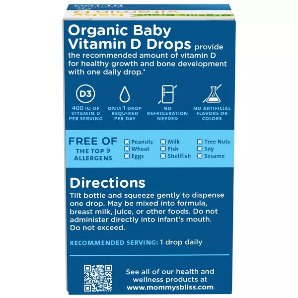 Mommy's Bliss Baby Organic Vitamin D Drops - 0.11oz