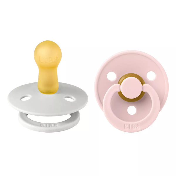 BIBS Colour 2 Pack Latex Pacifiers in Haze/Blossom