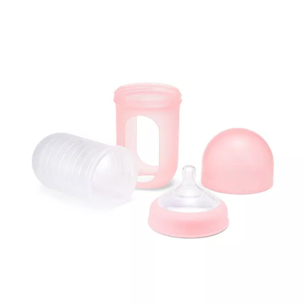 Boon Nursh Silicone Baby Bottles with Collapsible Silicone Pouch - 8 fl oz/3pk