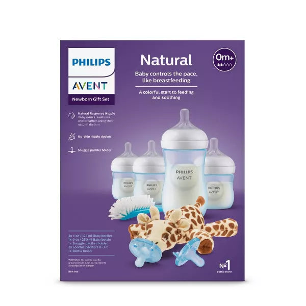 Philips Avent Natural Baby Bottle 8 Piece Gift Set in Blue