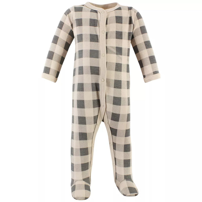 Hudson Baby Cotton Sleep and Play, Bodysuit and Bandana Bib Set, Snuggle Bear
