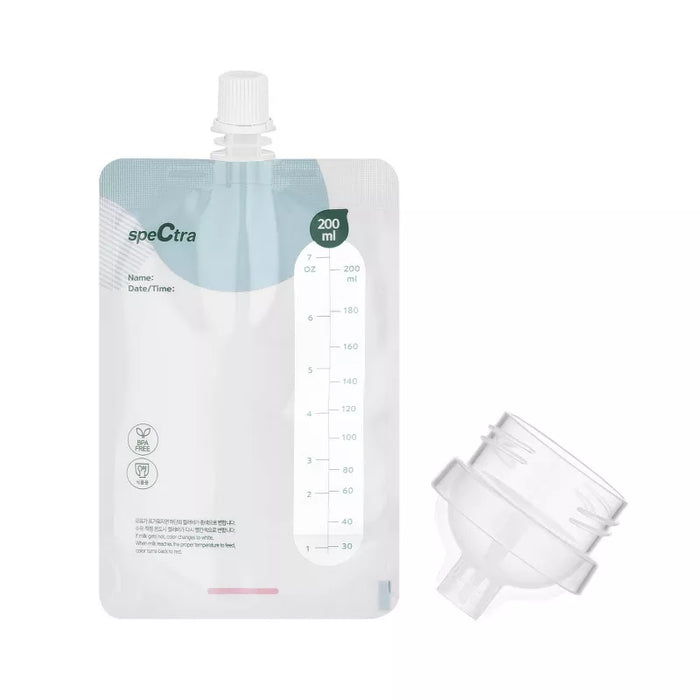 Spectra Simple Store Breast Milk Collection Storage Bags with Bottle Connector 10 count