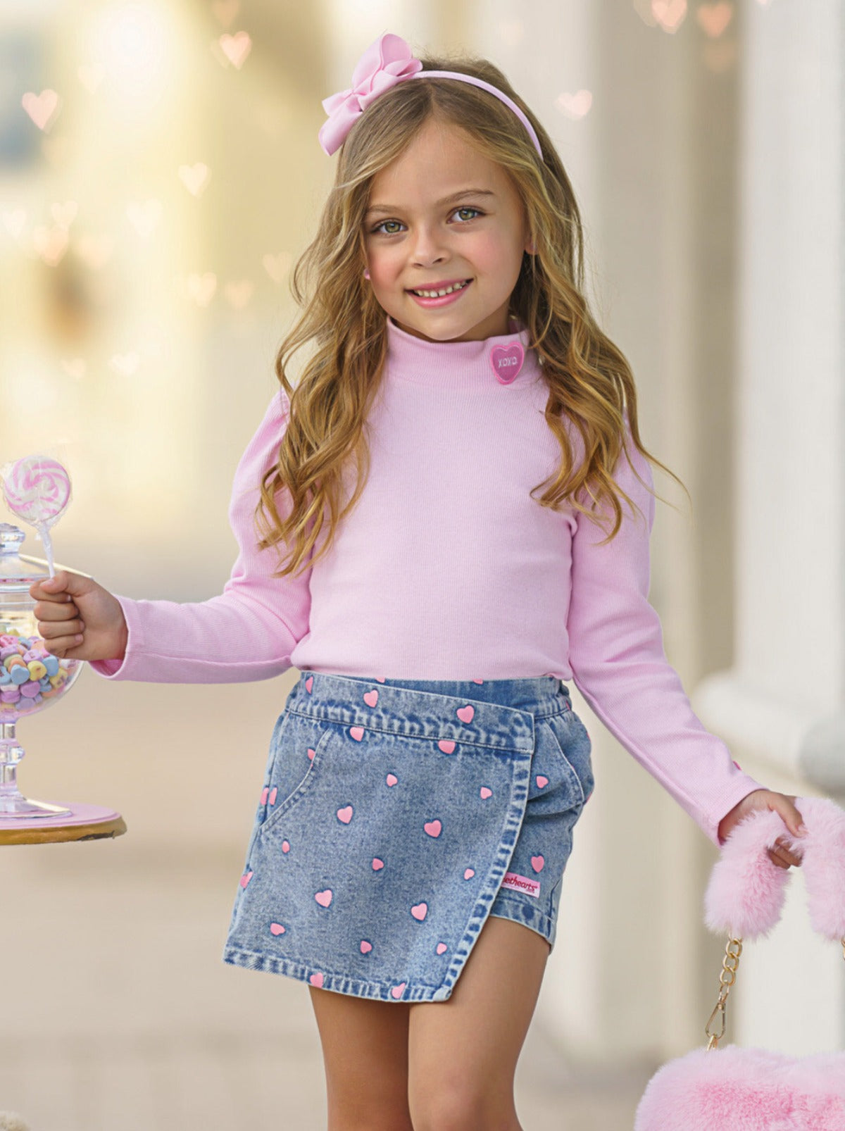 Mia Belle Girls Sweethearts Xoxo Denim Skort Set — Buybuy Baby