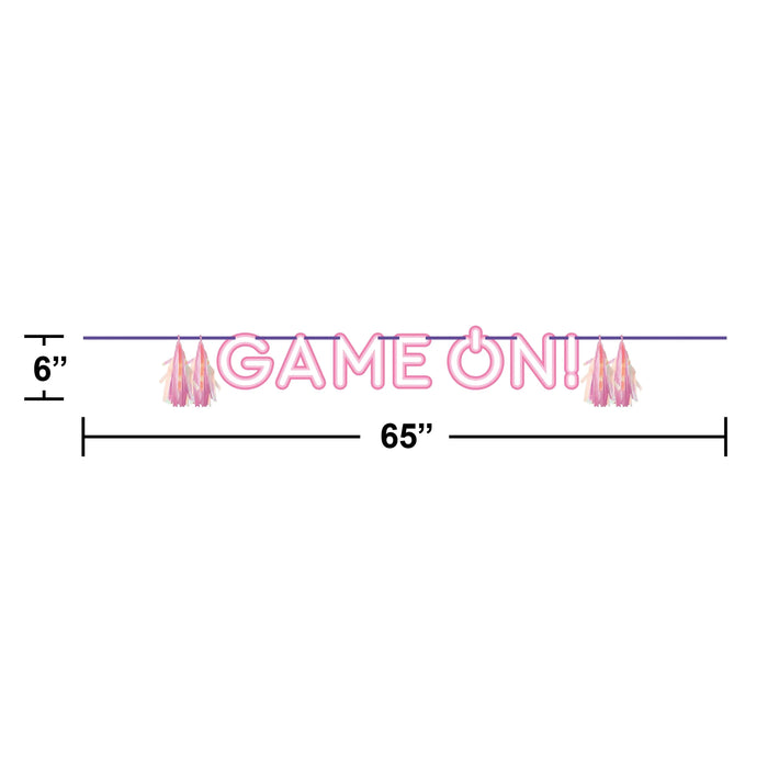 Party Decorations Gamer Girl Birthday Kit for 8 (46 Total Items)