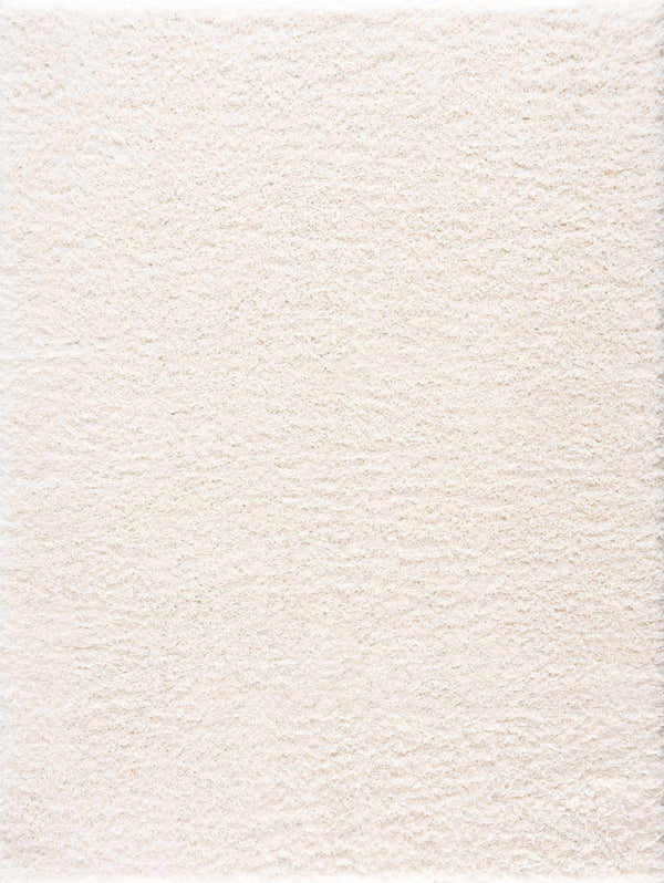 Hauteloom Faina Solid Cream Shag Rug Washable