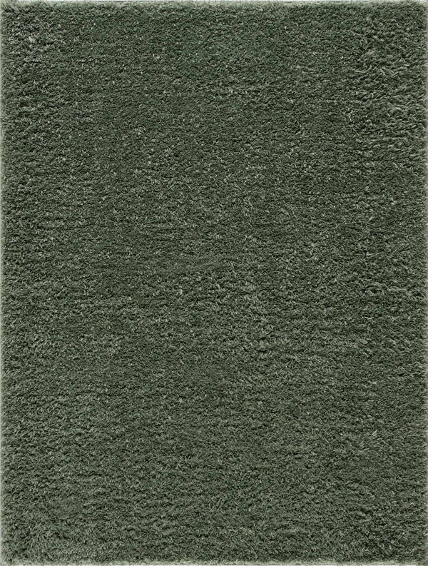 Hauteloom Faina Solid Green Shag Rug Washable