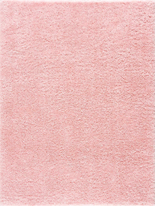 Hauteloom Faina Solid Pink Shag Rug Washable