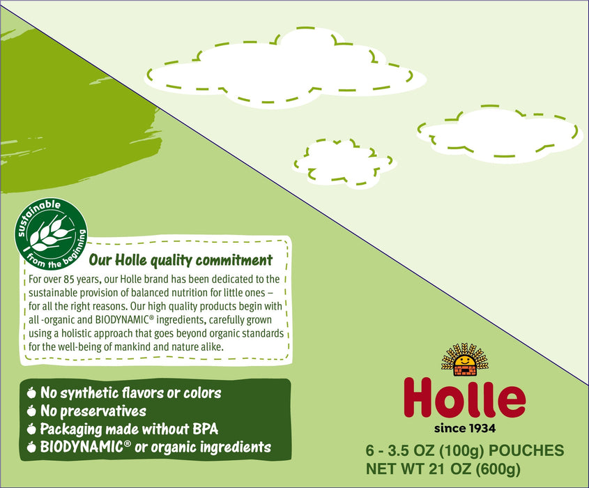 Holle Baby Food Pouches - Organic Fruit & Veggie Puree - Fennel Frog