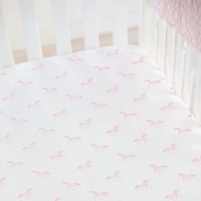 LushDecor Unicorn Organic Cotton Fitted Crib Sheet