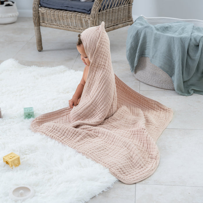 Comfy Cubs Baby Hooded Towels - Blush