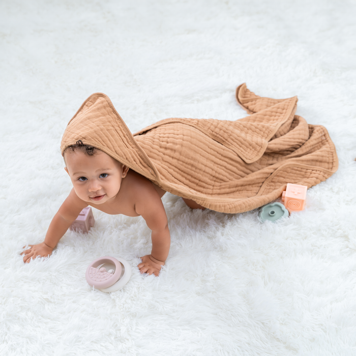 Comfy Cubs Baby Hooded Towels - Caramel