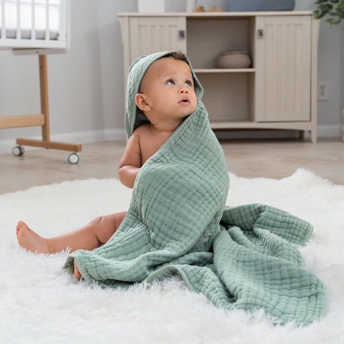 Comfy Cubs Baby Hooded Towels - Fern