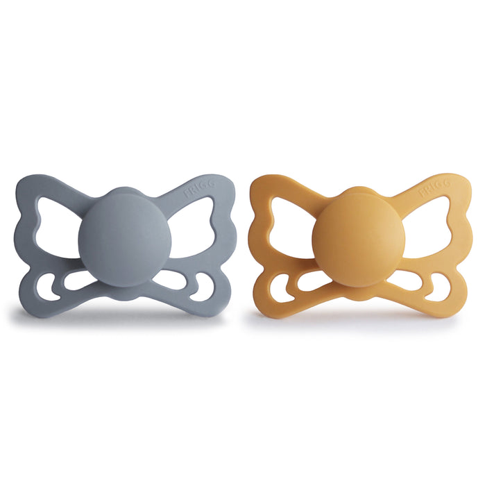 Mushie FRIGG Butterfly Anatomical Silicone Pacifier 2-Pack (6-18 Months)