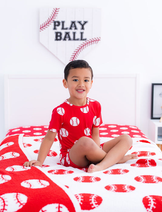 Birdie Bean Baseball 2-piece pajamas- RED