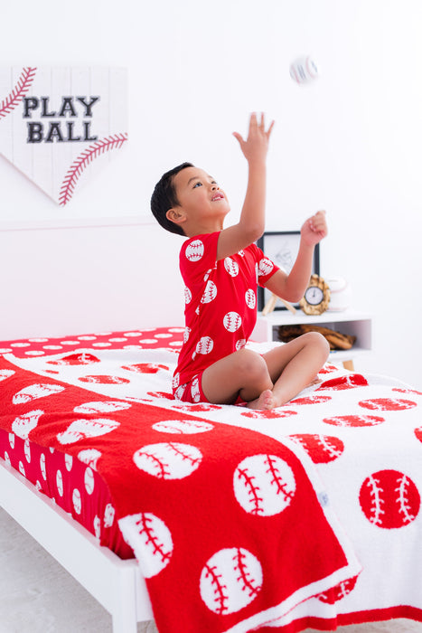 Birdie Bean Baseball 2-piece pajamas- RED