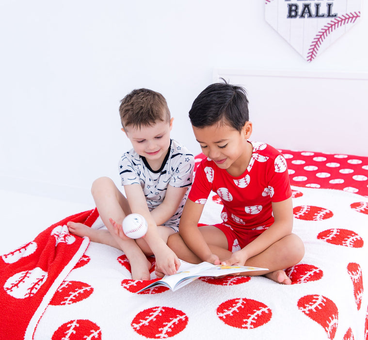 Birdie Bean Baseball 2-piece pajamas- RED