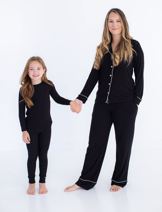 Birdie Bean jet ribbed 2-piece pajamas