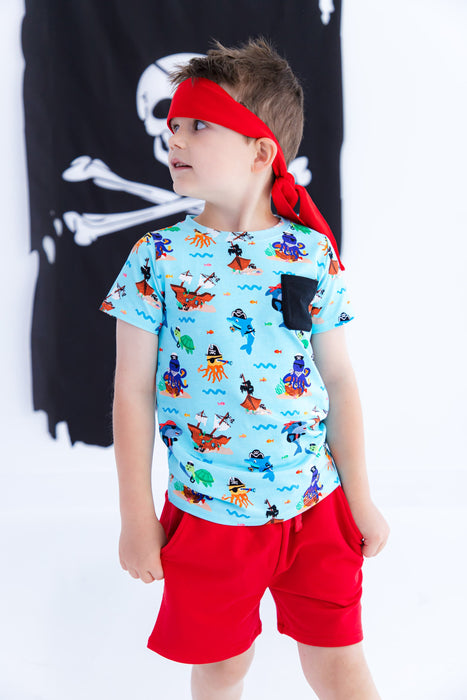 Birdie Bean crimson bamboo/cotton shorts