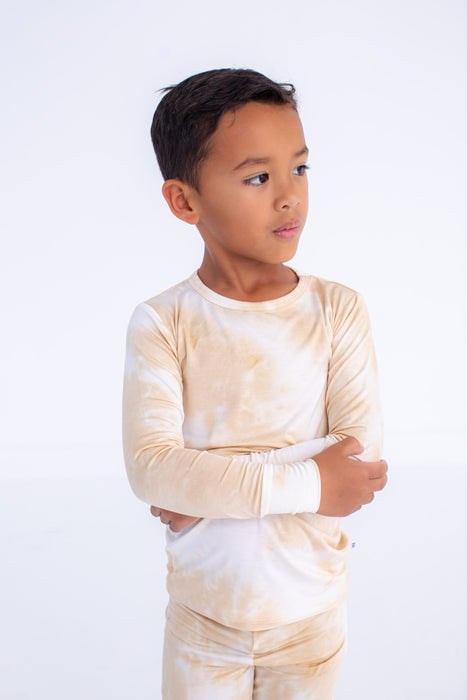 Birdie Bean ivory tie-dye 2-piece pajamas