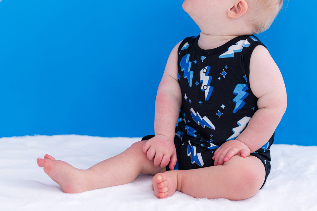 Birdie Bean bolt shortie tank romper