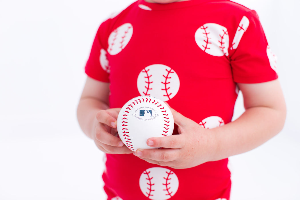 Birdie Bean Baseball 2-piece pajamas- RED