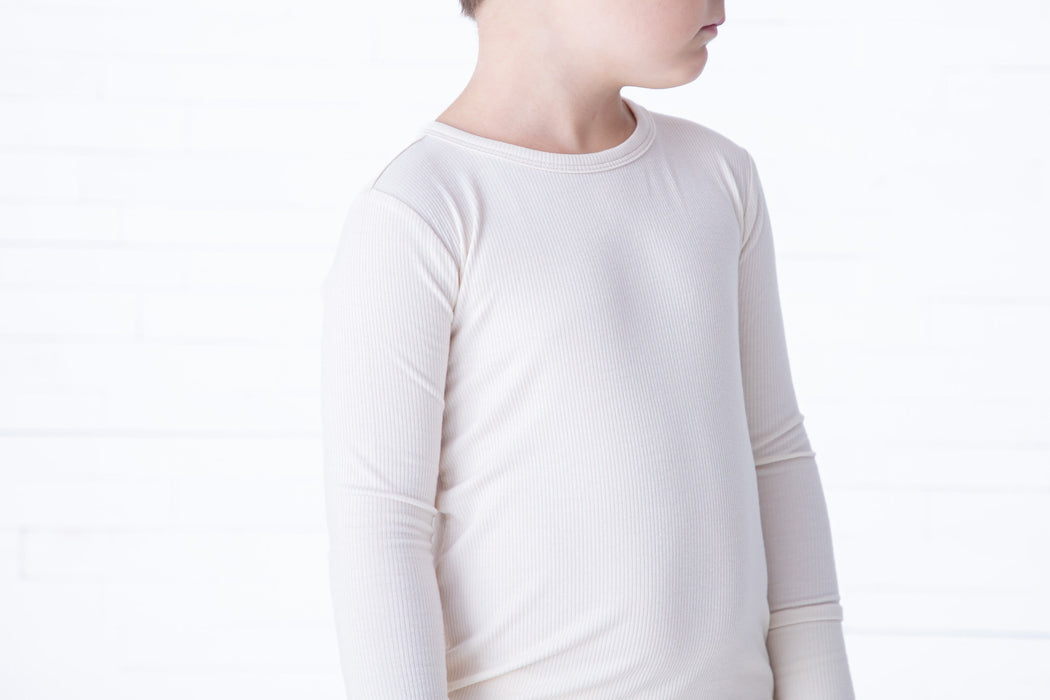 Birdie Bean ivory ribbed 2-piece pajamas