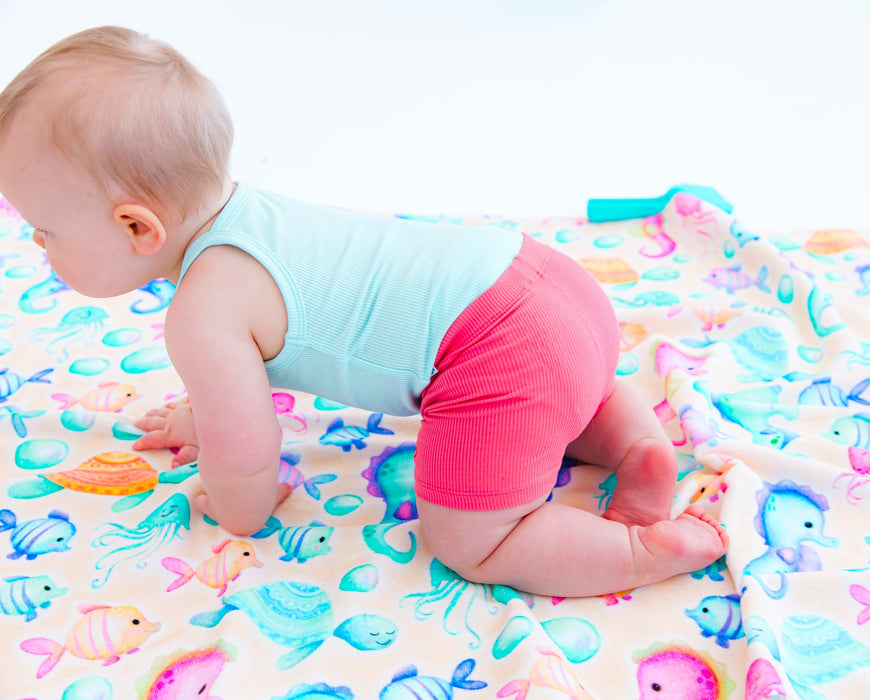 Birdie Bean aqua ribbed bodysuit tank