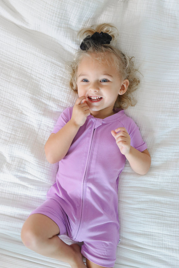 Dream Big Little Co PURPLE RIB DREAM SHORTIE