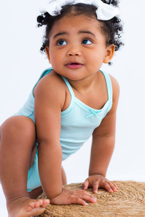 Birdie Bean aqua ribbed bodysuit tank