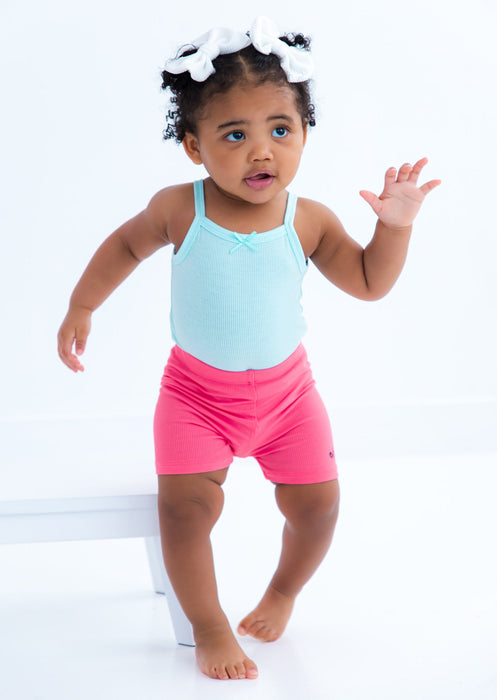 Birdie Bean aqua ribbed bodysuit tank