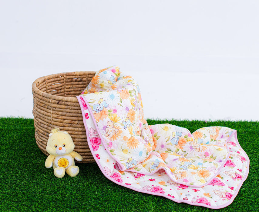 Birdie Bean Care Bears Baby™ spring flowers/blooms toddler birdie quilt