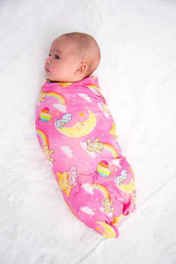 Birdie Bean Care Bears Baby™ pink stars swaddle blanket