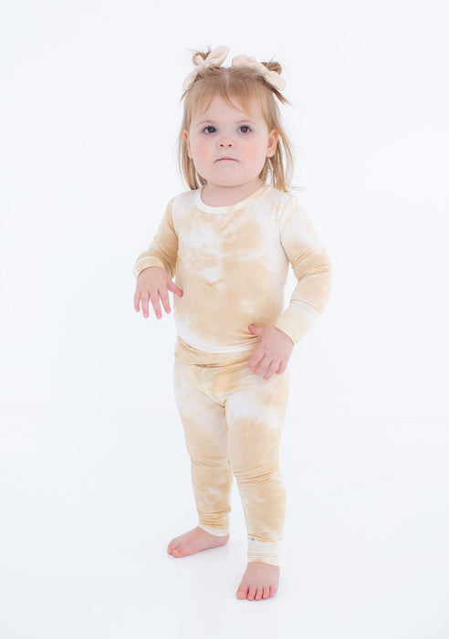 Birdie Bean ivory tie-dye 2-piece pajamas