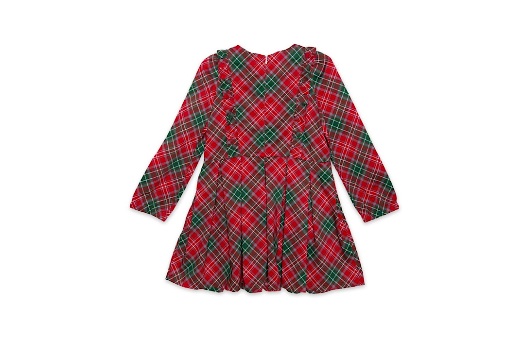 Worthy Threads Long Sleeve Ruffle Dress in Plaid