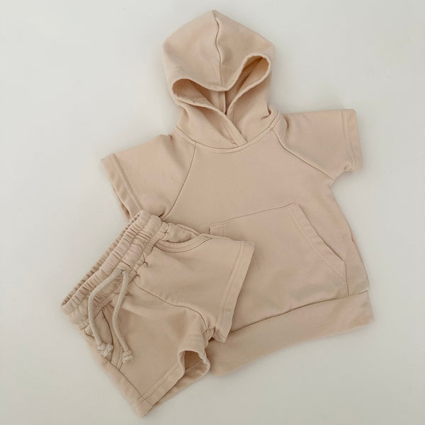 Winnie + Crew Avett Hooded Set in Cream