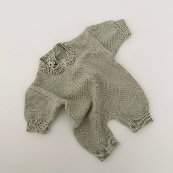 Winnie + Crew Greer Knit Romper in Green