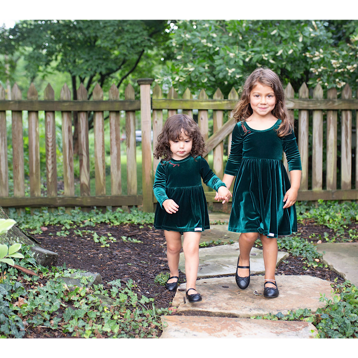 Worthy Threads Holiday Bubble Romper in Emerald Velvet