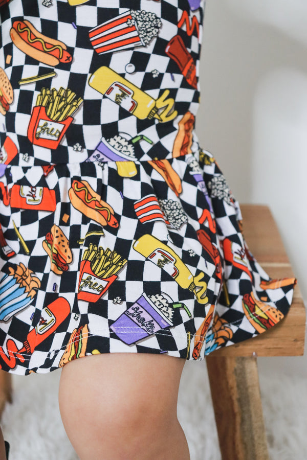 Dream Big Little Co HERE FOR THE SNACKS DREAM BODYSUIT DRESS