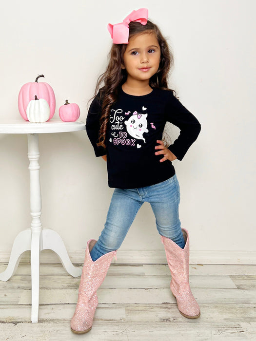 Mia Belle Girls Too Cute To Spook Long Sleeve Top