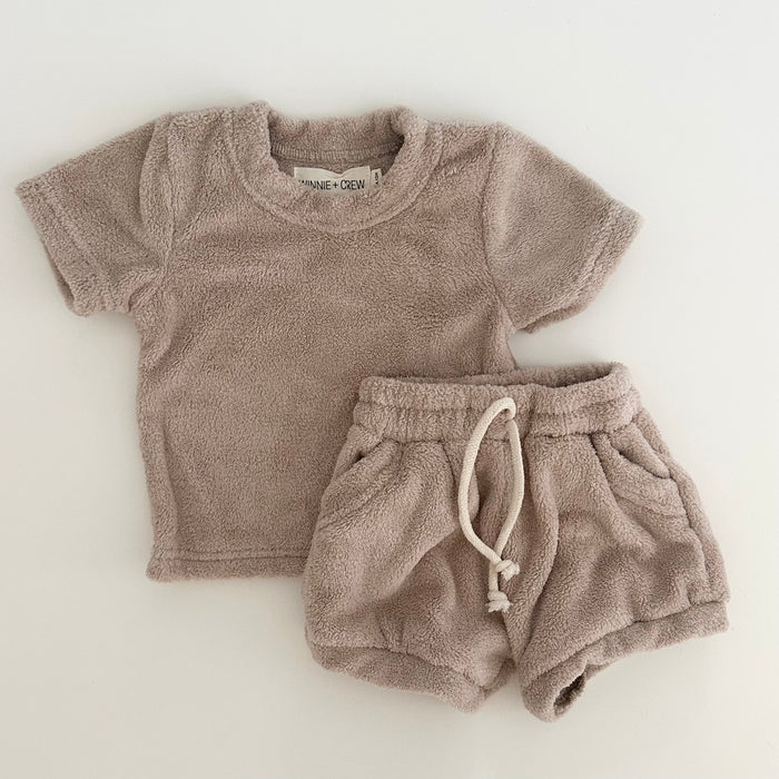 Winnie + Crew Plush Terry Set in Beige