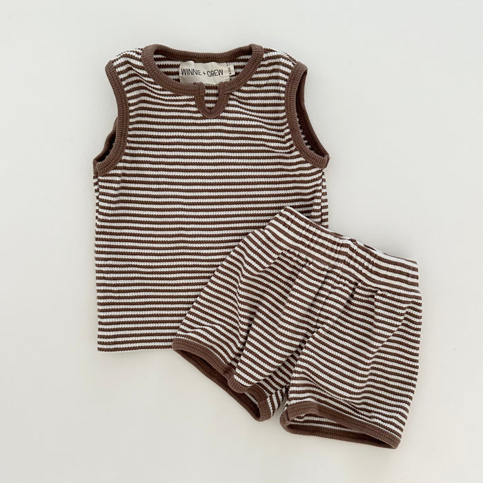 Winnie + Crew Tatum Sleeveless Set in Brown