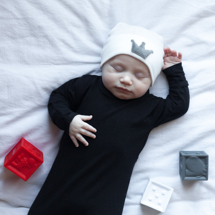 Ely's & Co. Newborn Hospital Hats - Grey & White