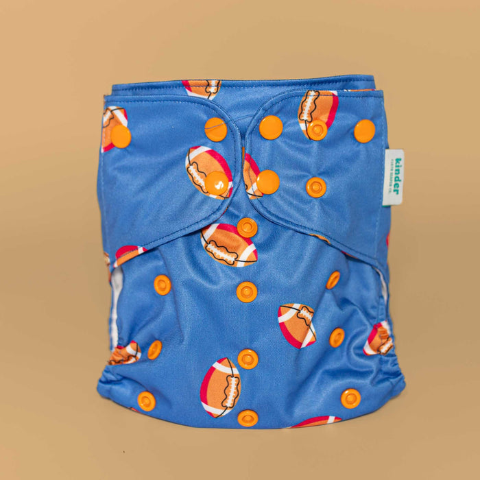 Kinder Cloth Diaper Co. Patterned Basics Pocket Cloth Diaper with Athletic Wicking Jersey