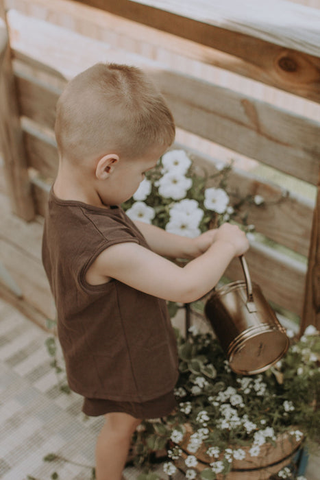 Winnie + Crew Tate Sleeveless Set in Brown