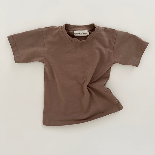 Winnie + Crew Lola T-Shirt Dress in Brown