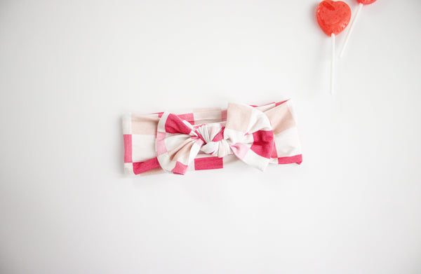 Dream Big Little Co DREAMY PINK CHECKERS DREAM BOW