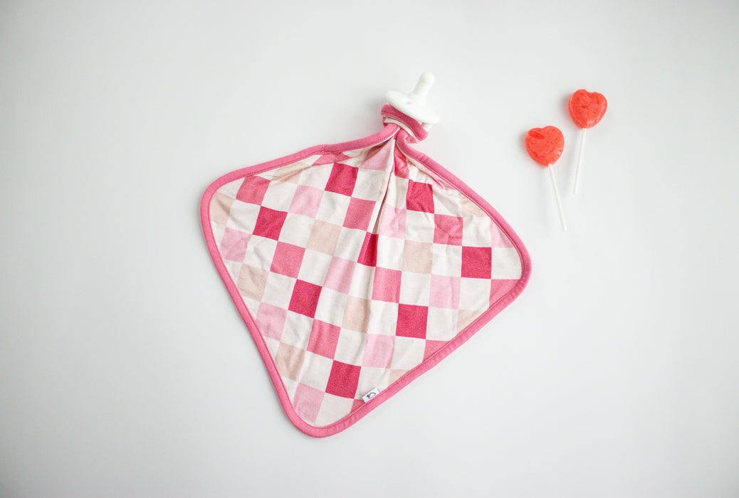 Dream Big Little Co DREAMY PINK CHECKERS DREAM LOVEY